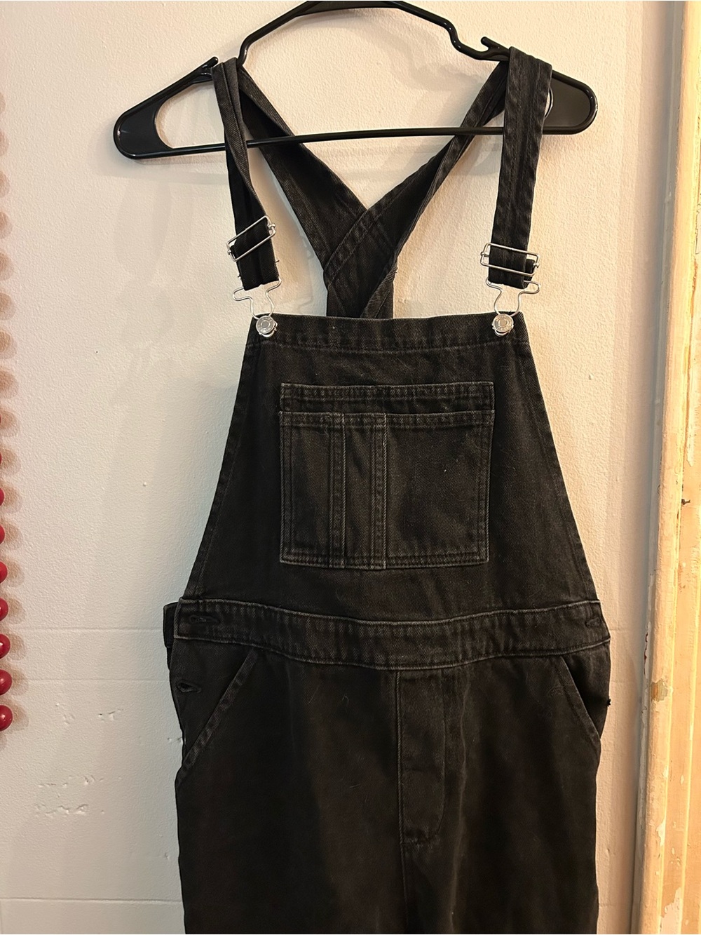 Black Denim Overalls